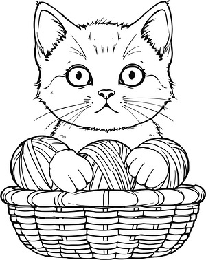 Curious Kitten Closeup - Printable coloring page