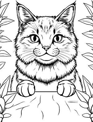 Regal Maine Coon Portrait - Printable coloring page