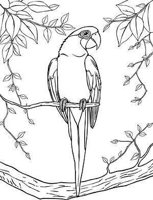Big Bird on Jungle Limb - Printable coloring page
