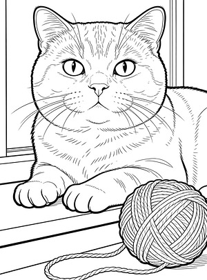 Cat Paws on Sill - Printable coloring page