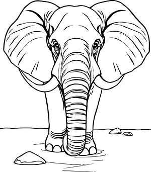 Wide Elephant Ears - Printable coloring page