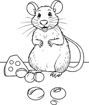 Rat on Wood Planks - Printable coloring page