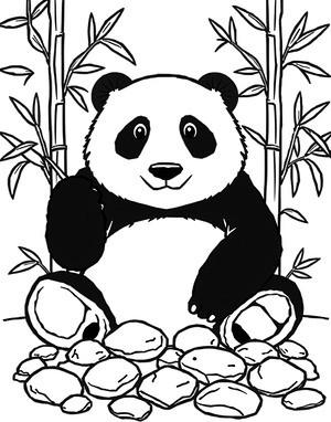 Bamboo Feast - Printable coloring page