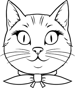 Curious Feline Gaze - Printable coloring page