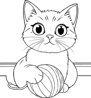 Surprised Cat Eyes - Printable coloring page