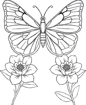 Monarch Butterfly - Printable coloring page