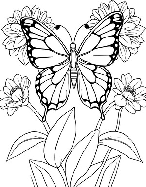 Spreading Butterfly Wings - Printable coloring page
