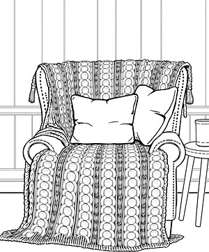 Snug Throw with Pillows - Printable coloring page