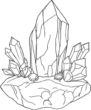 Aventurine Crystal Cluster - Printable coloring page