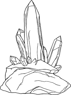 Large Clear Quartz Point - Printable coloring page