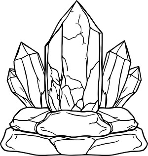 Labradorite Crystal Outcrop - Printable coloring page