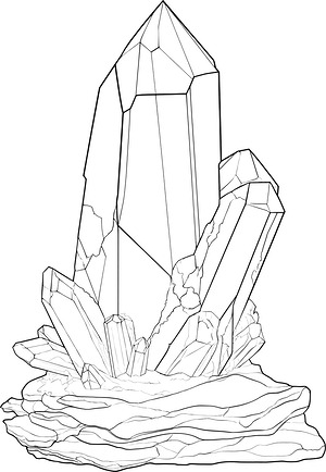 Clear Quartz Point - Printable coloring page