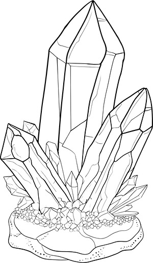 Ametrine Crystal Split - Printable coloring page