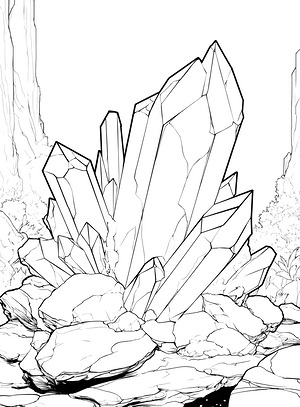Amethyst Crystal Display - Printable coloring page