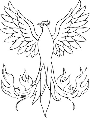 Rebirth in Fire - Printable coloring page