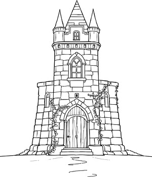 Fairy Tale Tower - Printable coloring page