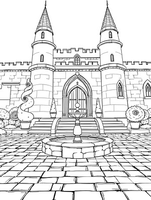 Fairy Tale Gateway - Printable coloring page