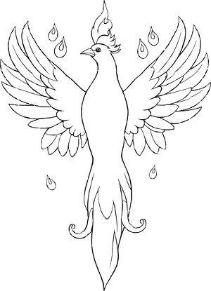 Rebirth of the Phoenix - Printable coloring page