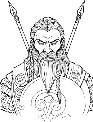 Celtic Warrior Guardian - Printable coloring page