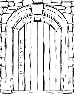 Arched Portal Door - Printable coloring page