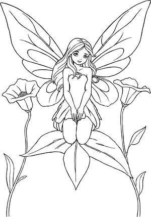 Wings and Night Blooms - Printable coloring page