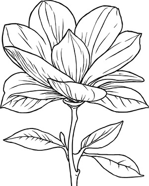 Magnolia Blossom Close-Up - Printable coloring page