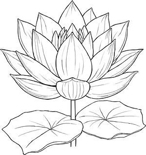 Lotus Bloom - Printable coloring page