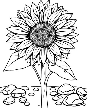 Main Sunflower Patch - Printable coloring page