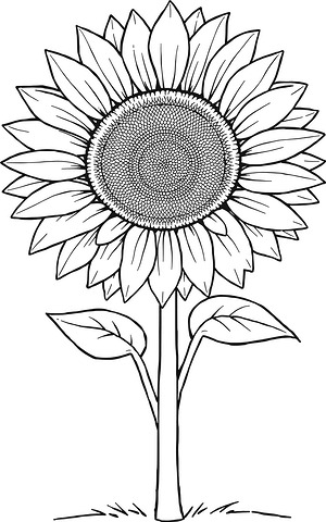 Sunflower Head Spread - Printable coloring page