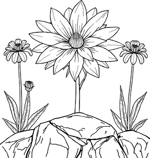 Edelweiss Alpine Bloom - Printable coloring page