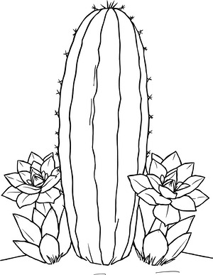 Cactus and Succulents - Printable coloring page
