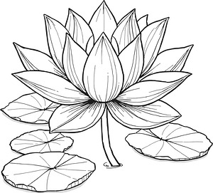 Big Lotus Flower - Printable coloring page