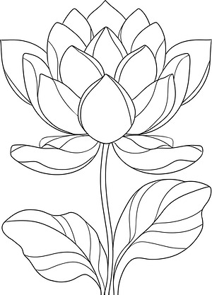 Central Lotus Bloom - Printable coloring page