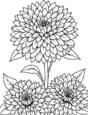 Garden Chrysanthemum Collection - Printable coloring page