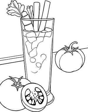 Veggie Juice Glass - Printable coloring page