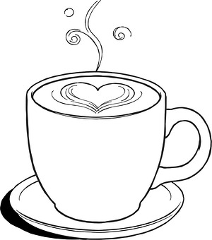 Heart Latte Foam Mug - Printable coloring page