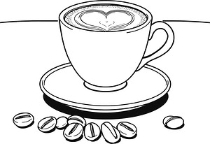 Heart Latte Foam Cup - Printable coloring page