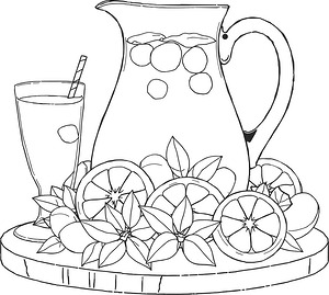 Tropical Refreshment - Printable coloring page