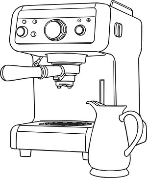 Espresso Machine Setup - Printable coloring page