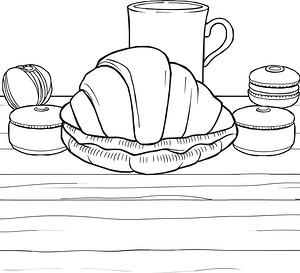 Parisian Indulgence - Printable coloring page