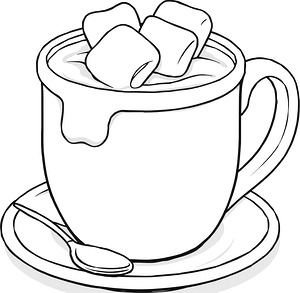 Steaming Hot Chocolate Mug - Printable coloring page