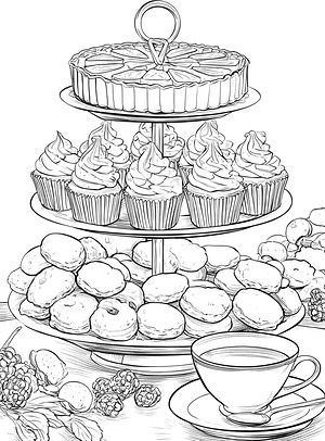 Sweet Platter Celebration - Printable coloring page