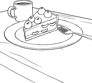 Raspberry Tart Slice - Printable coloring page