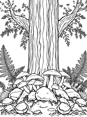 Ancient Forest Sentinels - Printable coloring page