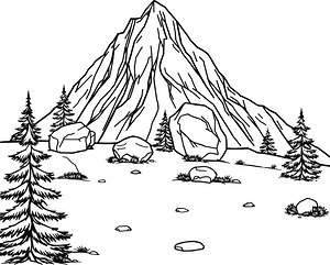 Rocky Summit Boulders - Printable coloring page
