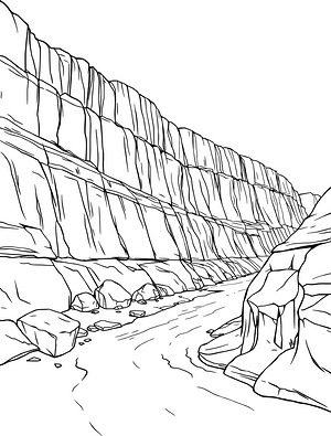 Canyon Rock Layers - Printable coloring page