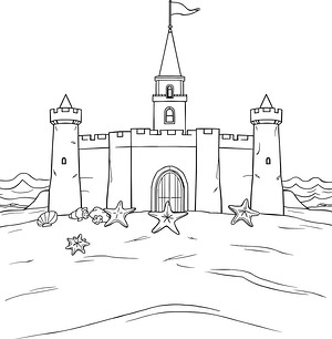Beachside Sandcastle Kingdom - Printable coloring page