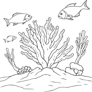 Branching Coral Cluster - Printable coloring page