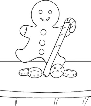 Gingerbread Man Treat - Printable coloring page