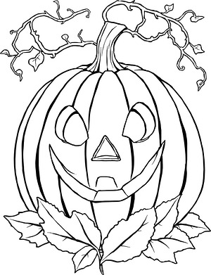 Giant Grinning Pumpkin - Printable coloring page
